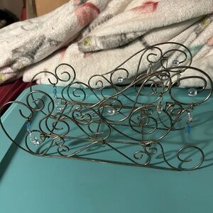 Avon Sleigh Card Holder 2000 Gift Collection Christmas Silver Tone